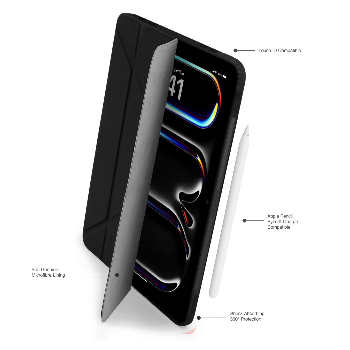 Kryt na iPad Pro 13" Pipetto Origami No1 Original Case - černý - bonami.click