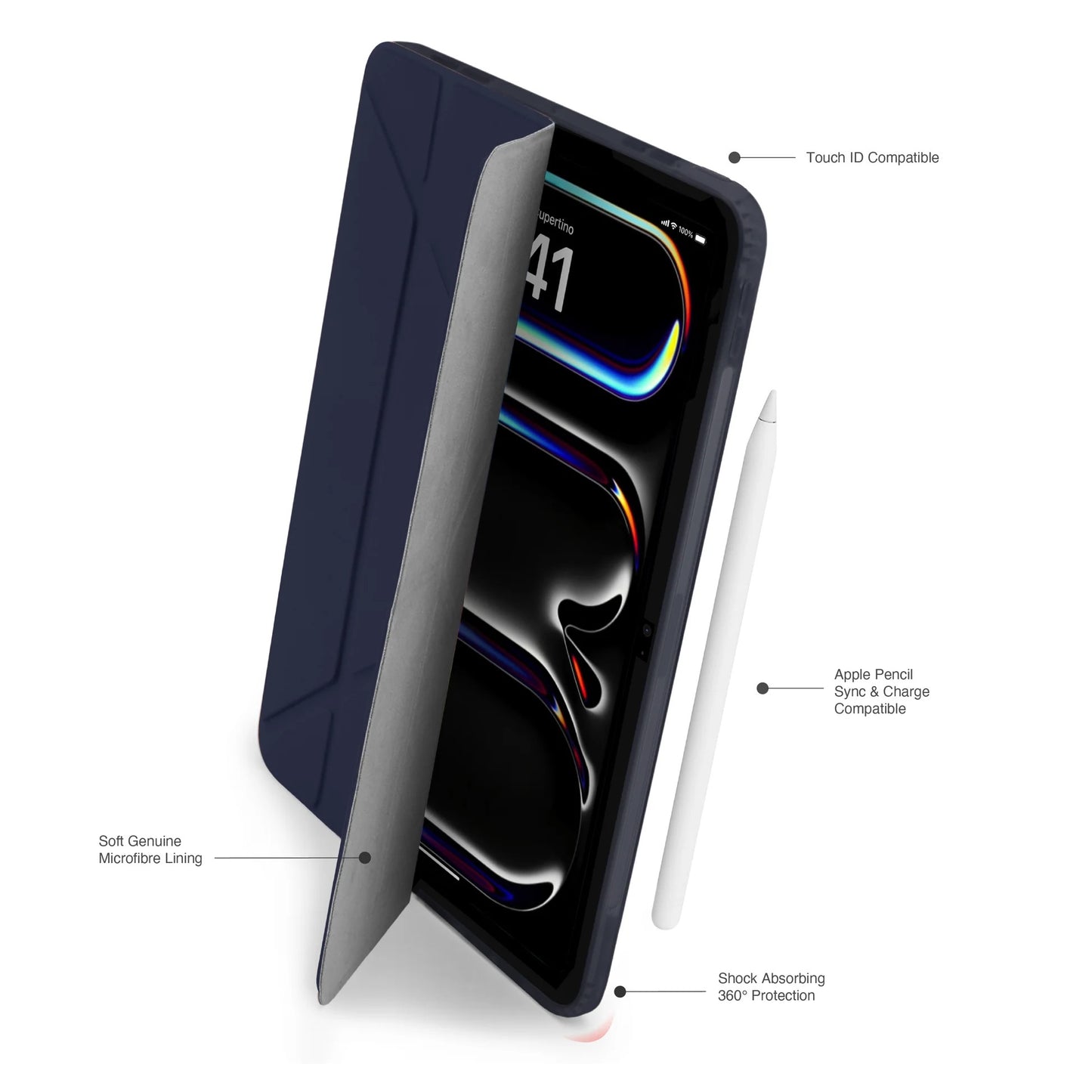 Kryt na iPad Pro 11" Pipetto Origami No1 Original Case - tmavě modrý - bonami.click