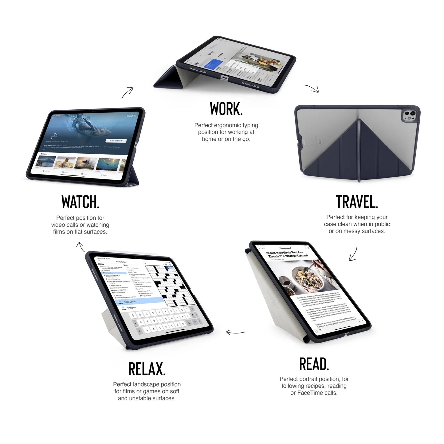 Kryt na iPad Pro 11" Pipetto Origami No1 Original Case - tmavě modrý - bonami.click