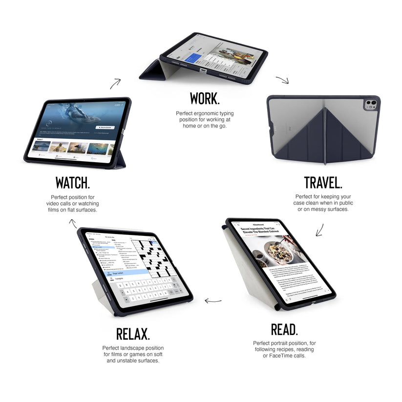 Kryt na iPad Pro 11" Pipetto Origami No1 Original Case - tmavě modrý - bonami.click