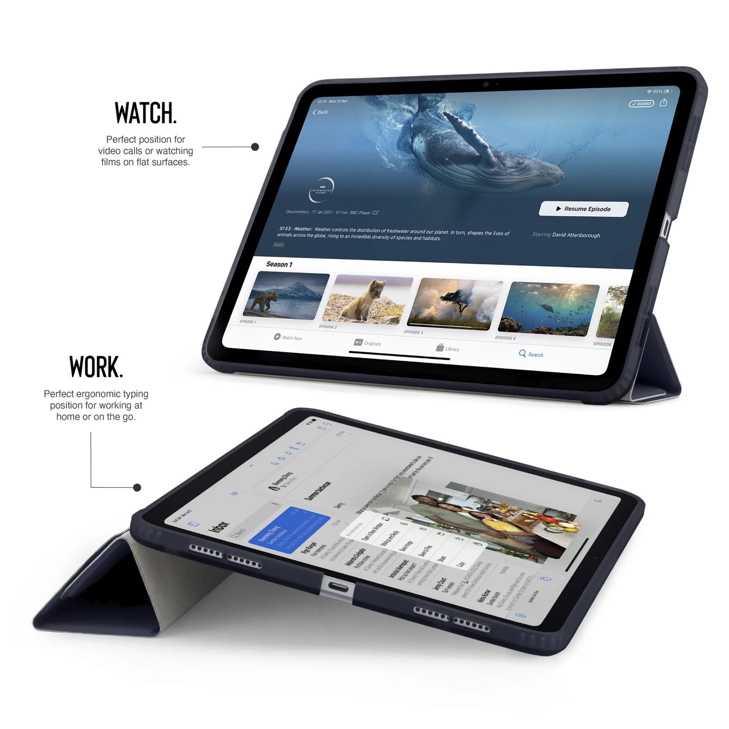 Kryt na iPad Pro 11" Pipetto Origami No1 Original Case - tmavě modrý - bonami.click