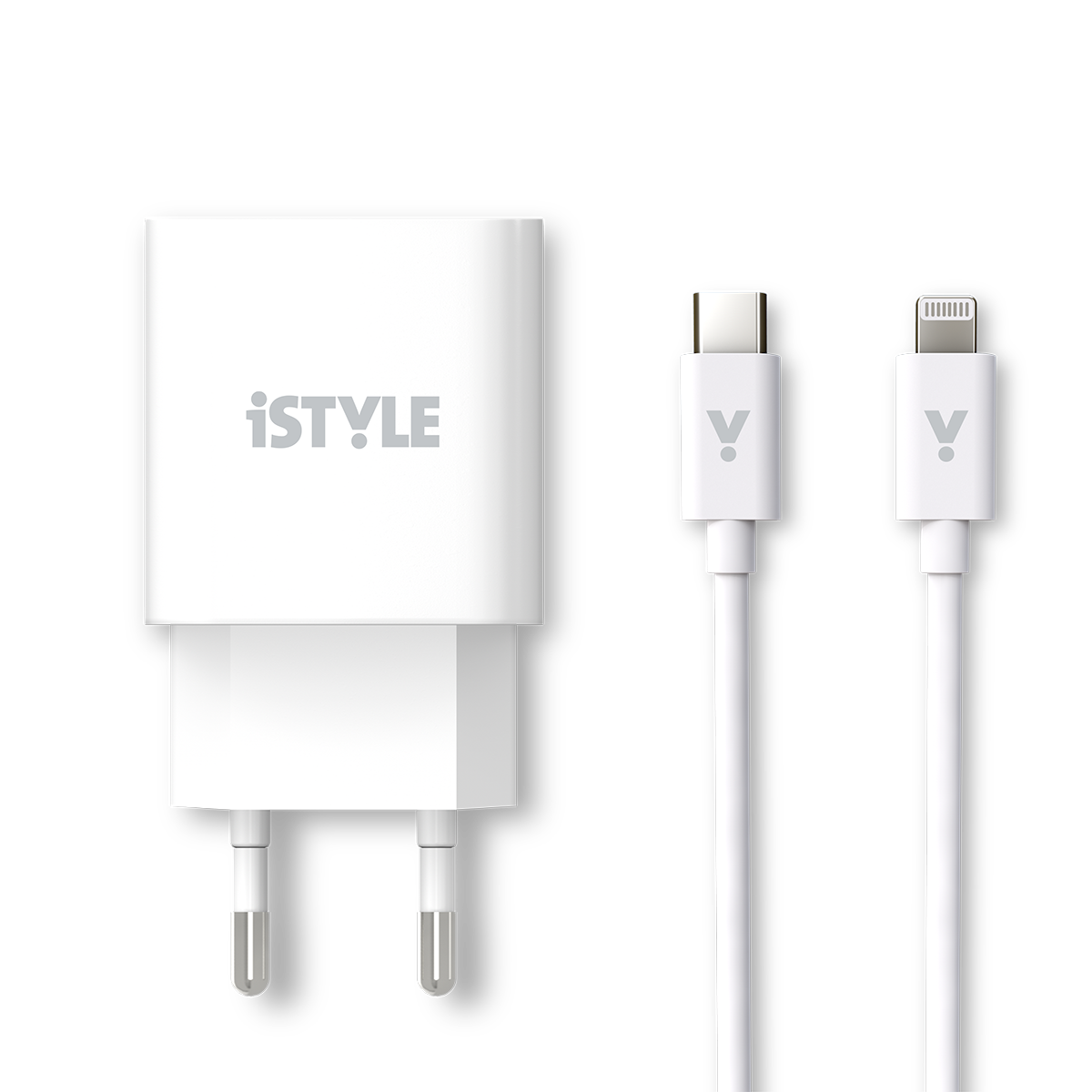 20W PD adaptér s kabelem iSTYLE - bílý - bonami.click