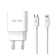 20W PD adaptér s kabelem iSTYLE - bílý - bonami.click