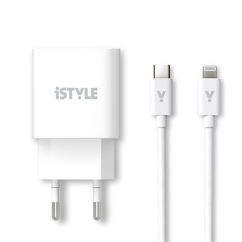 20W PD adaptér s kabelem iSTYLE - bílý - bonami.click
