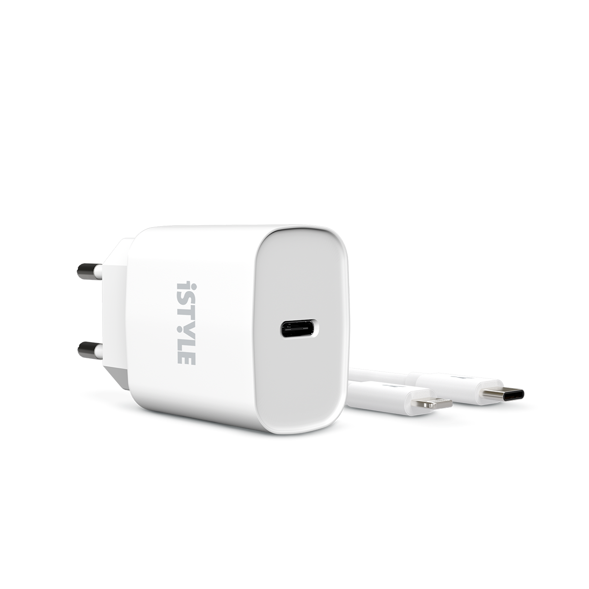 20W PD adaptér s kabelem iSTYLE - bílý - bonami.click