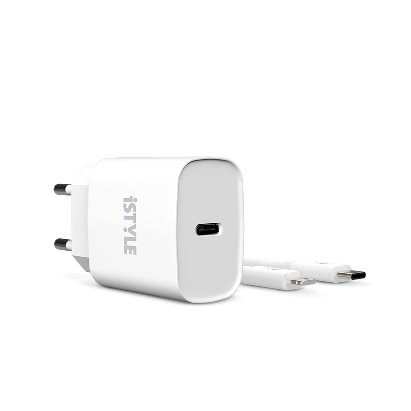 20W PD adaptér s kabelem iSTYLE - bílý - bonami.click