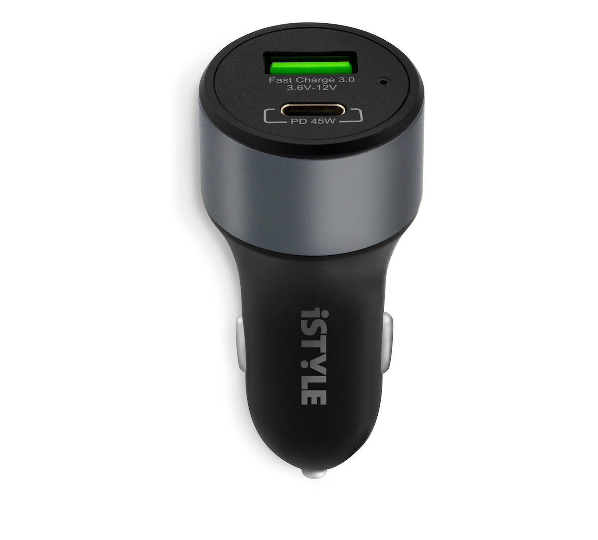 Nabíjecí adaptér do auta iSTYLE 45W PD - vesmírně černý - bonami.click
