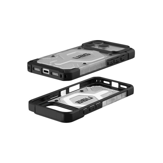 MagSafe kryt pro iPhone 18 Pro/17 Pro UAG Pathfinder Clear MagSafe - průhledná ice/silver