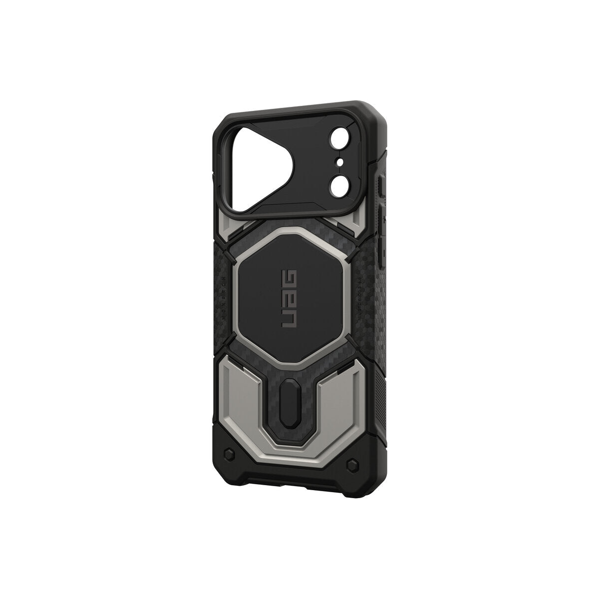 MagSafe kryt pro iPhone 18 Pro Max/17 Pro Max UAG Monarch Pro MagSafe - titanium (černá/stříbrná)