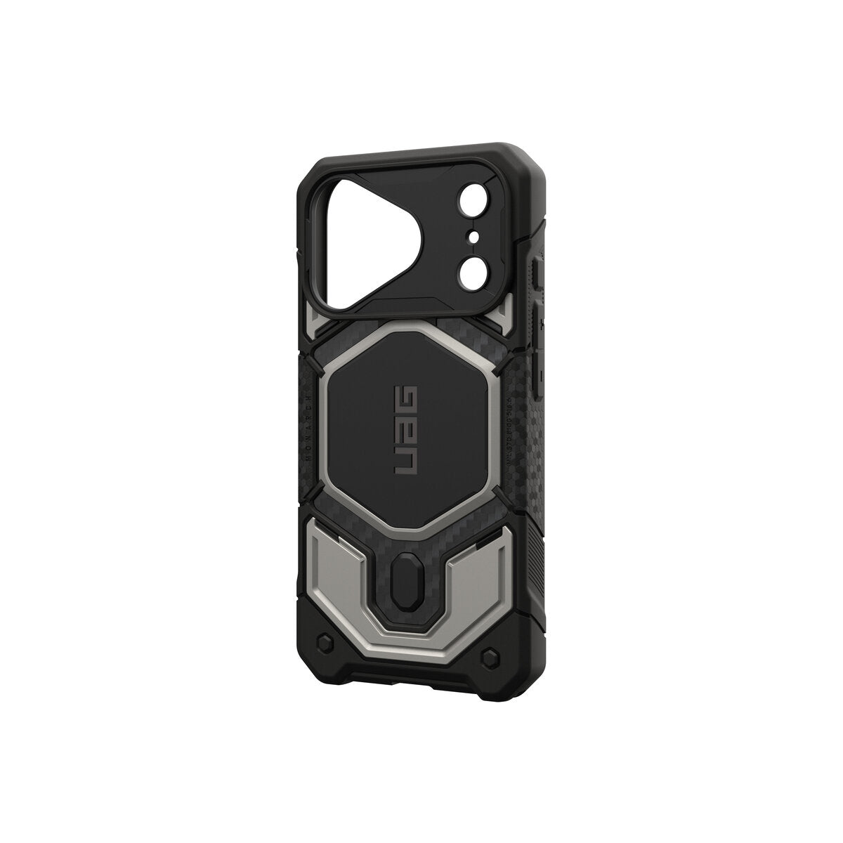 MagSafe kryt pro iPhone 18 Pro/17 Pro UAG Monarch Pro MagSafe - titanium (černá/stříbrná)