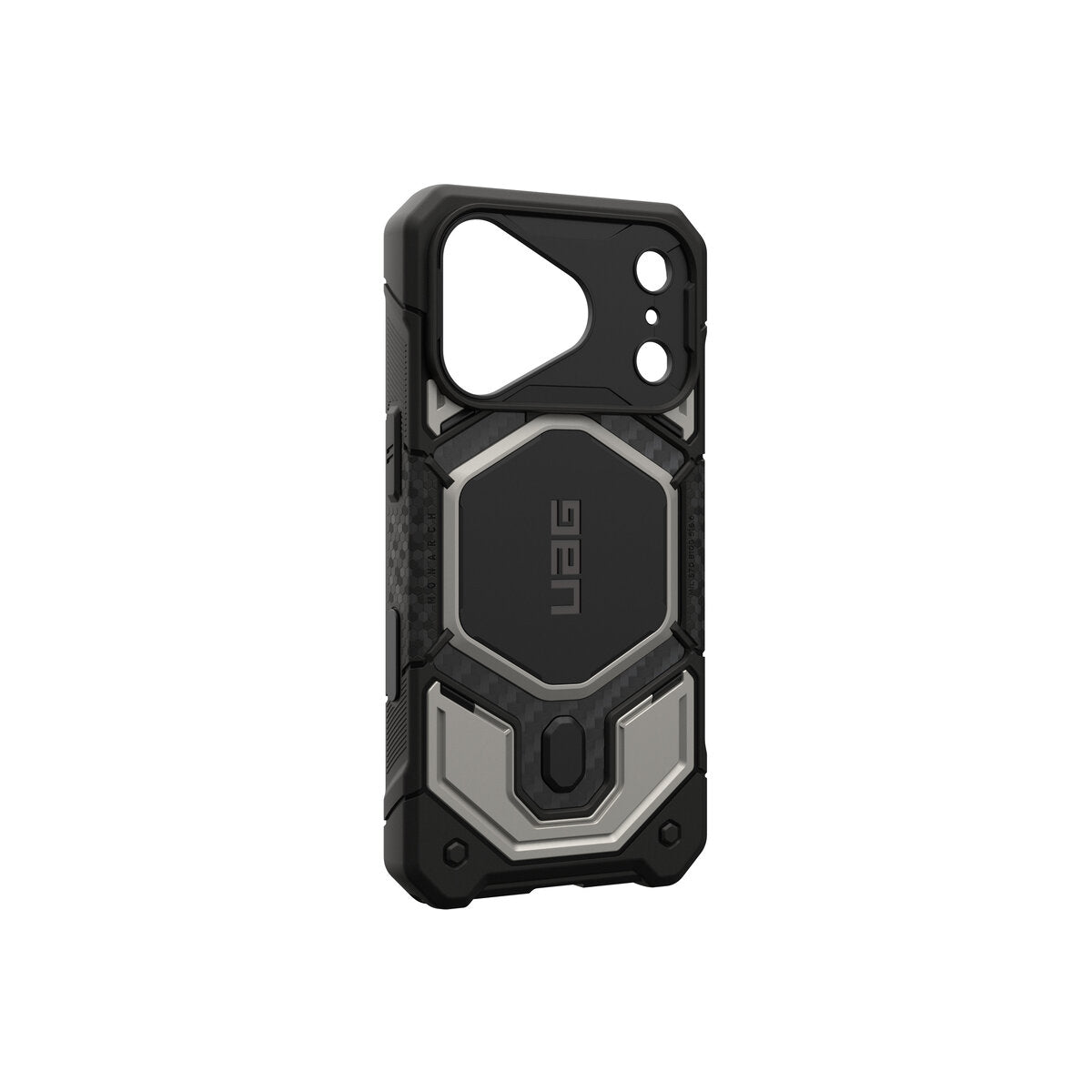 MagSafe kryt pro iPhone 18 Pro/17 Pro UAG Monarch Pro MagSafe - titanium (černá/stříbrná)