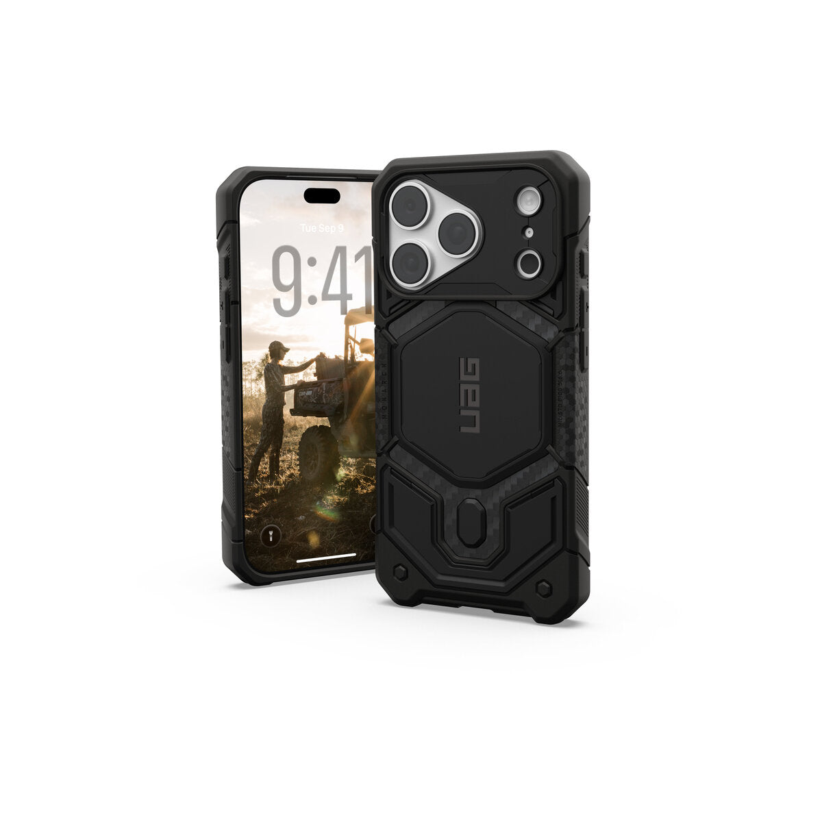MagSafe kryt pro iPhone 18 Pro/17 Pro UAG Monarch Pro MagSafe - carbon fiber černá