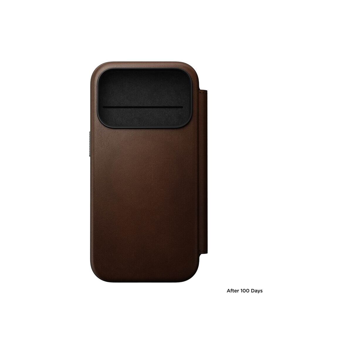 Kryt pro iPhone 17 Pro Nomad Modern Leather Folio - hnědý