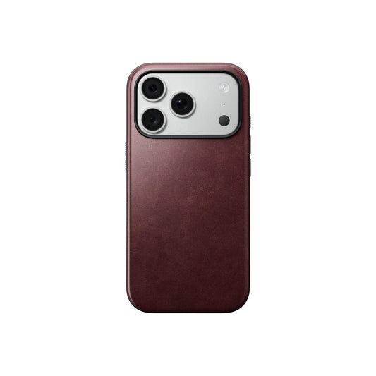 Kožený kryt pro iPhone 18 Pro/17 Pro Nomad Modern Leather Case Horween - burgundy (vínová)