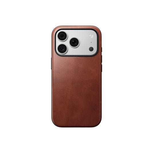 Kožený kryt pro iPhone 18 Pro/17 Pro Nomad Modern Leather Case Horween - olde dublin (tmavě hnědá)