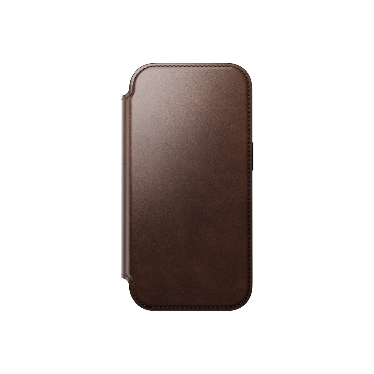 Kožené flipové pouzdro pro iPhone 18 Pro/17 Pro Nomad Modern Leather Folio Horween - rustic brown (tmavě hnědá)
