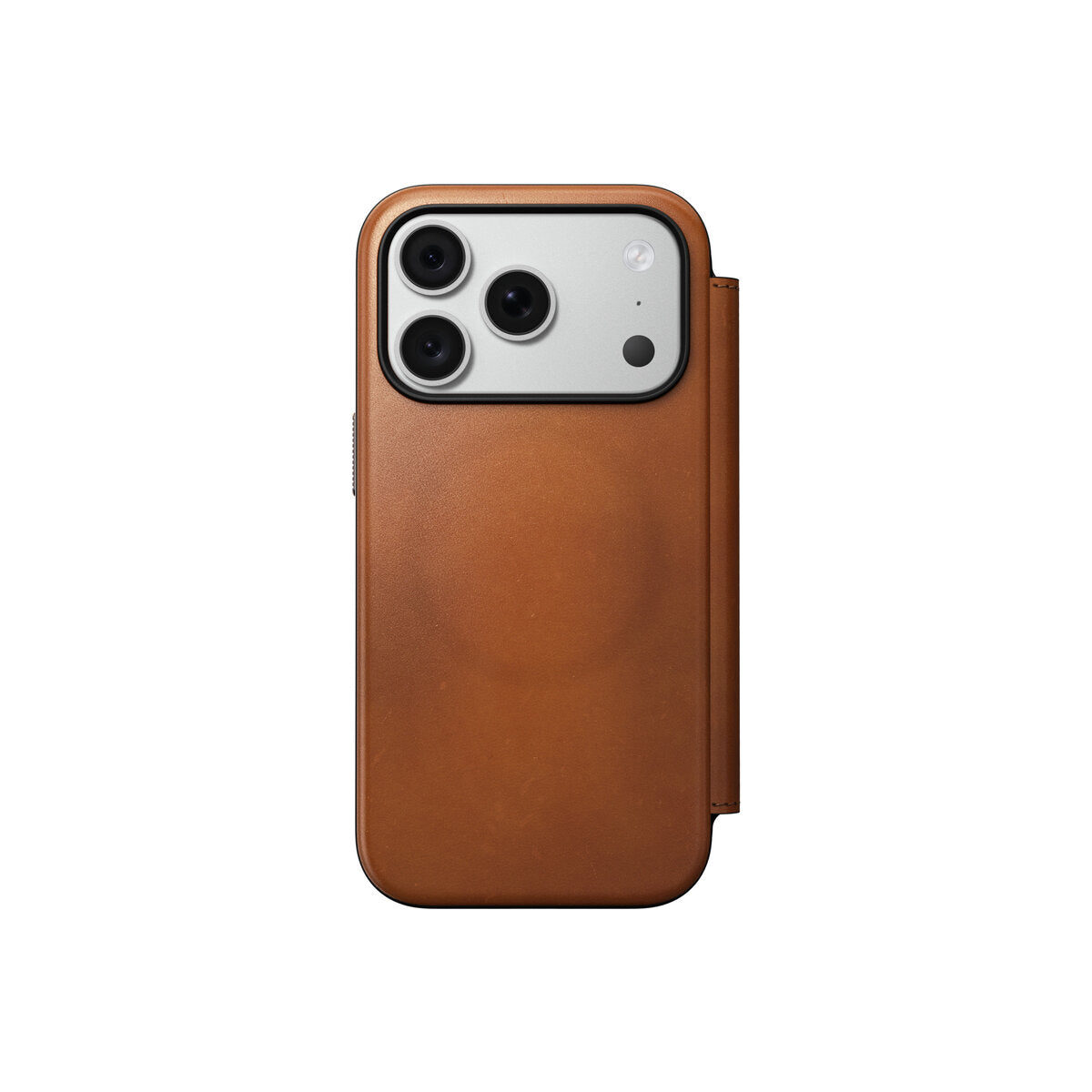 Kožené flipové pouzdro pro iPhone 18 Pro/17 Pro Nomad Modern Leather Folio Horween - saddle (hnědá)