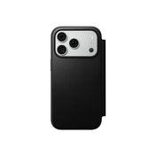 Kožené flipové pouzdro pro iPhone 18 Pro/17 Pro Nomad Modern Leather Folio - černá