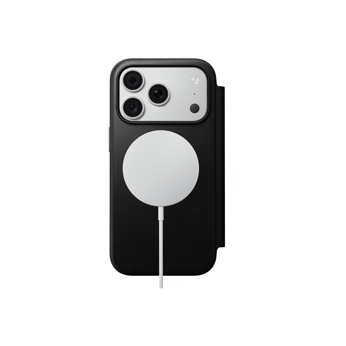 Kožené flipové pouzdro pro iPhone 18 Pro/17 Pro Nomad Modern Leather Folio - černá