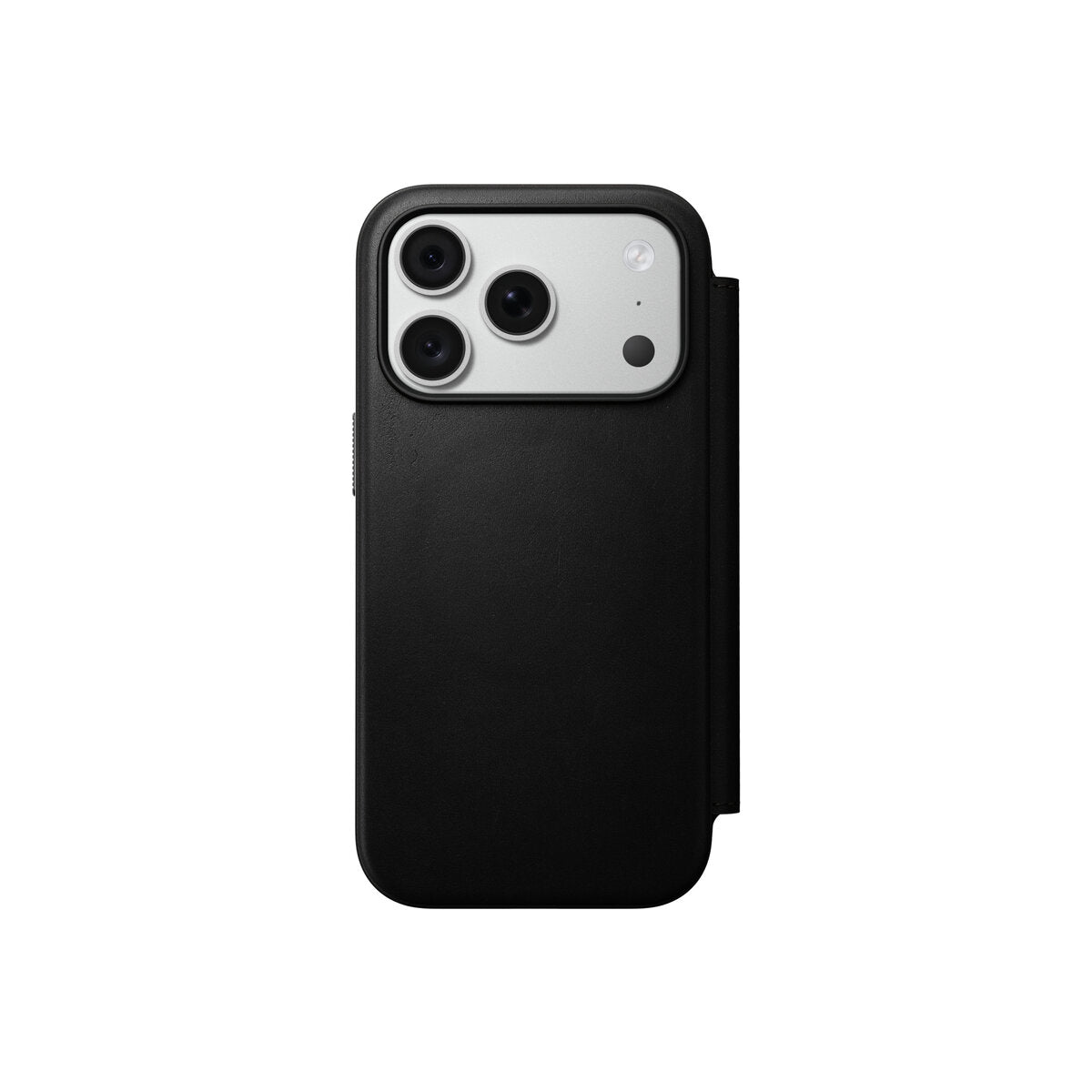 Kožené flipové pouzdro pro iPhone 18 Pro/17 Pro Nomad Modern Leather Folio - černá