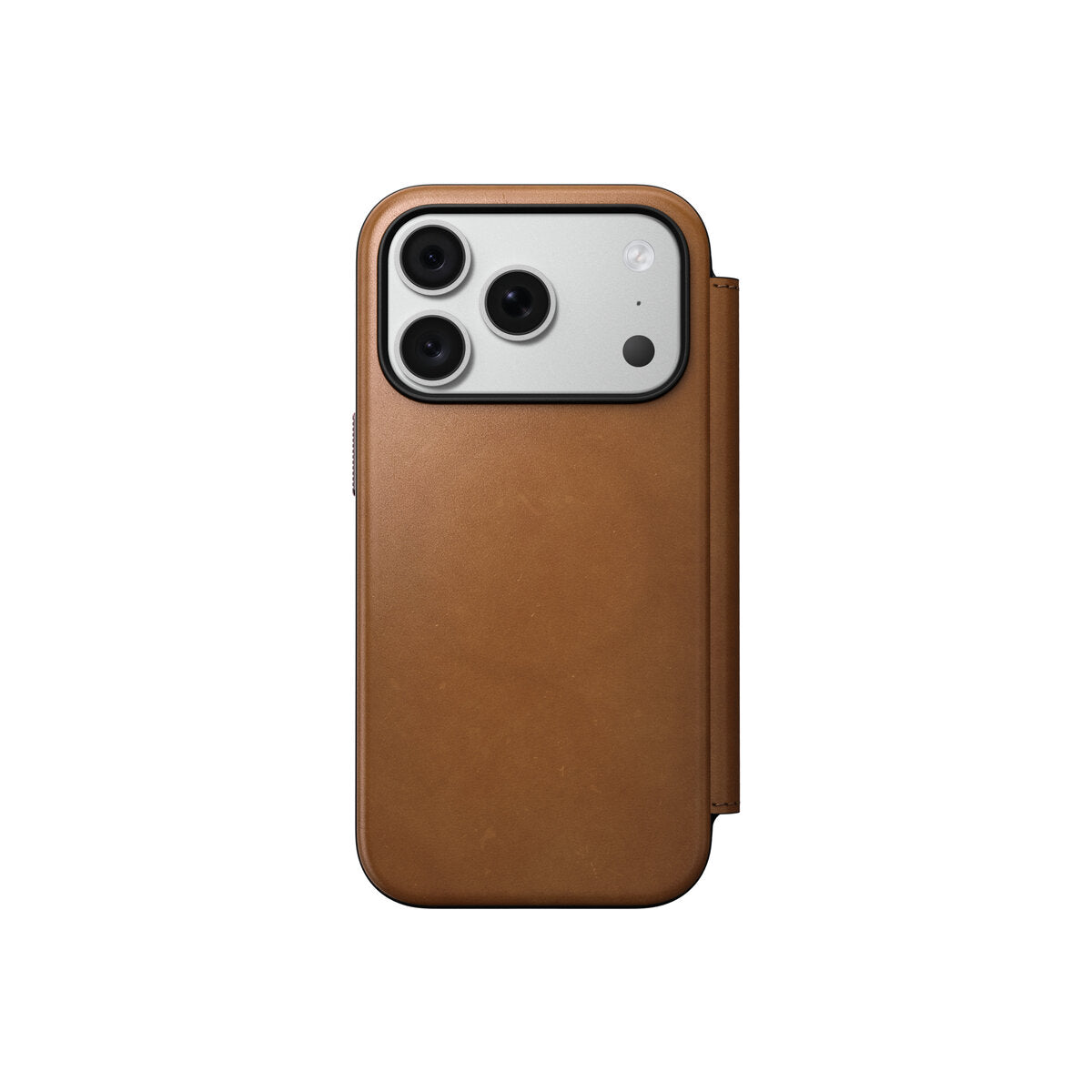 Kožené flipové pouzdro pro iPhone 18 Pro/17 Pro Nomad Modern Leather Folio - english tan (světle hnědá)