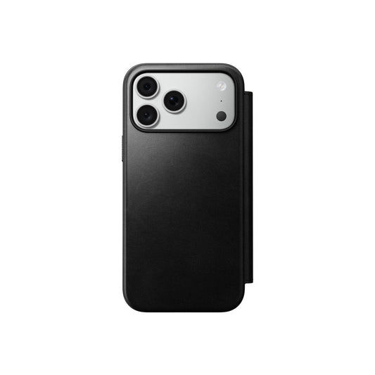 Kožené flipové pouzdro pro iPhone 18 Pro Max/17 Pro Max Nomad Modern Leather Folio Horween - černá