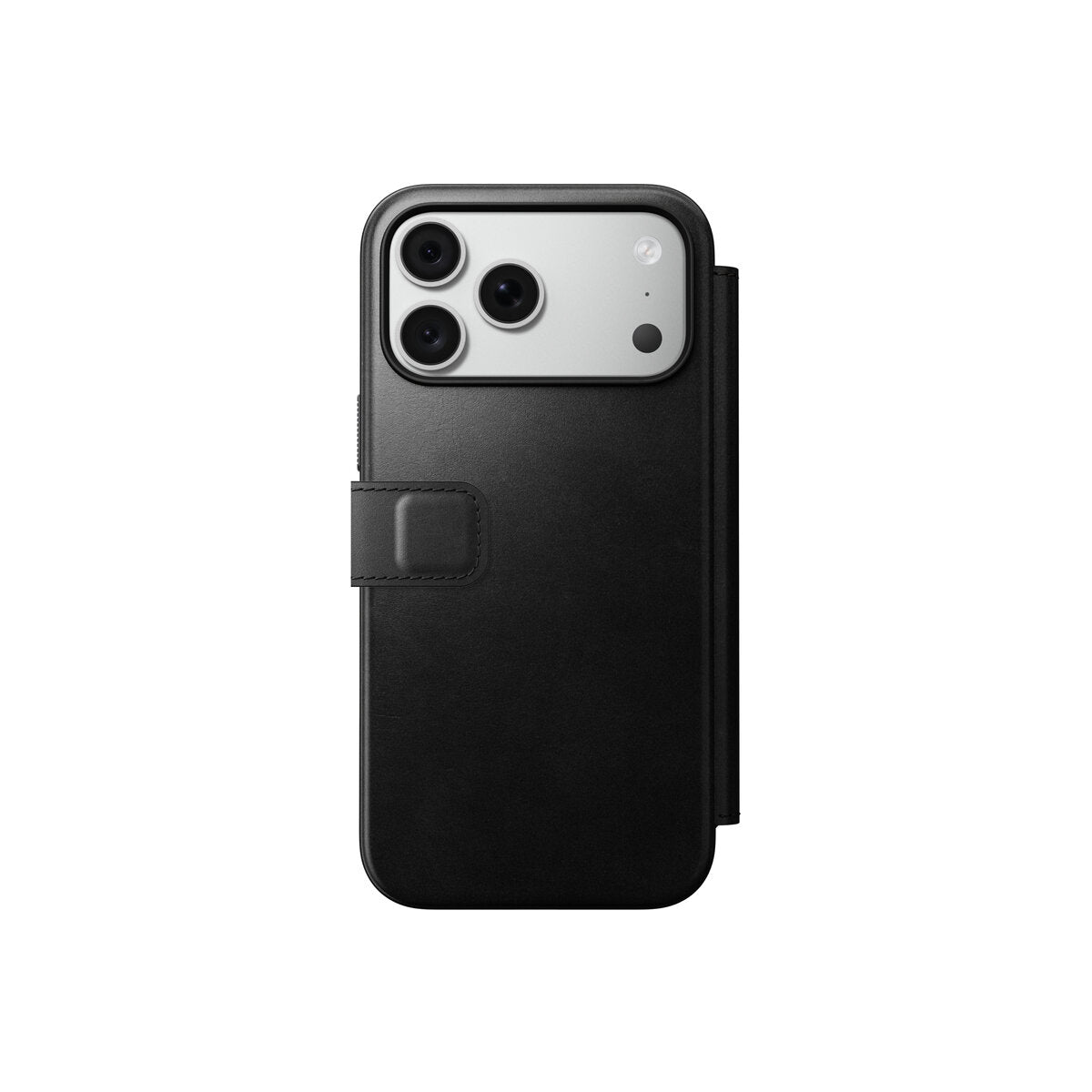 Kožené flipové pouzdro pro iPhone 18 Pro Max/17 Pro Max Nomad Modern Leather Folio Horween - černá