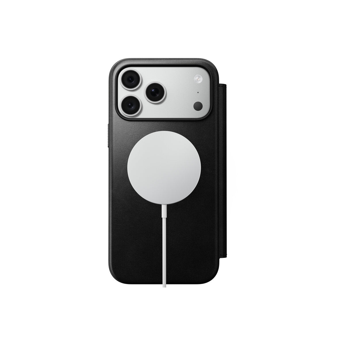 Kožené flipové pouzdro pro iPhone 18 Pro Max/17 Pro Max Nomad Modern Leather Folio Horween - černá