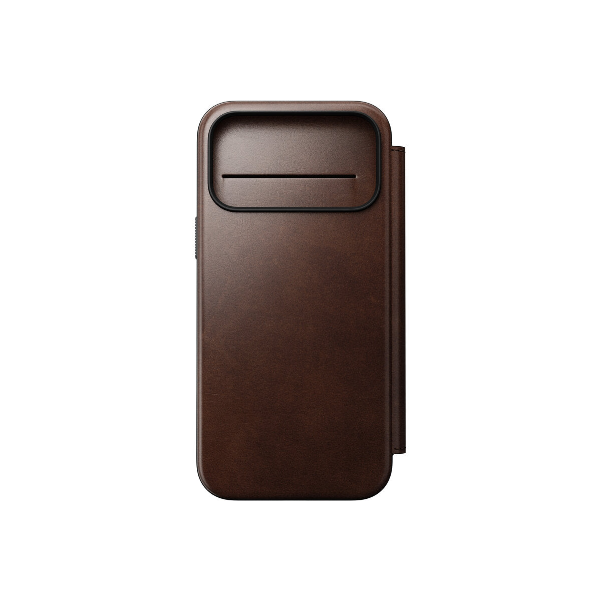 Kožené flipové pouzdro pro iPhone 18 Pro Max/17 Pro Max Nomad Modern Leather Folio Horween - rustic brown (tmavě hnědá)