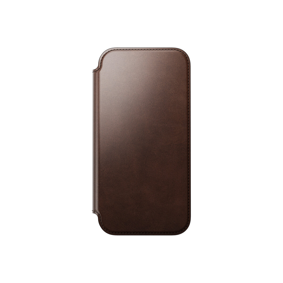 Kožené flipové pouzdro pro iPhone 18 Pro Max/17 Pro Max Nomad Modern Leather Folio Horween - rustic brown (tmavě hnědá)