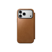 Kožené flipové pouzdro pro iPhone 18 Pro Max/17 Pro Max Nomad Modern Leather Folio - english tan (světle hnědá)