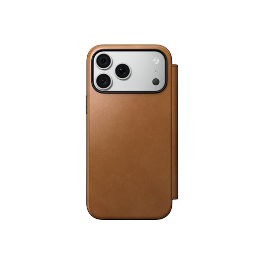 Kožené flipové pouzdro pro iPhone 18 Pro Max/17 Pro Max Nomad Modern Leather Folio - english tan (světle hnědá)