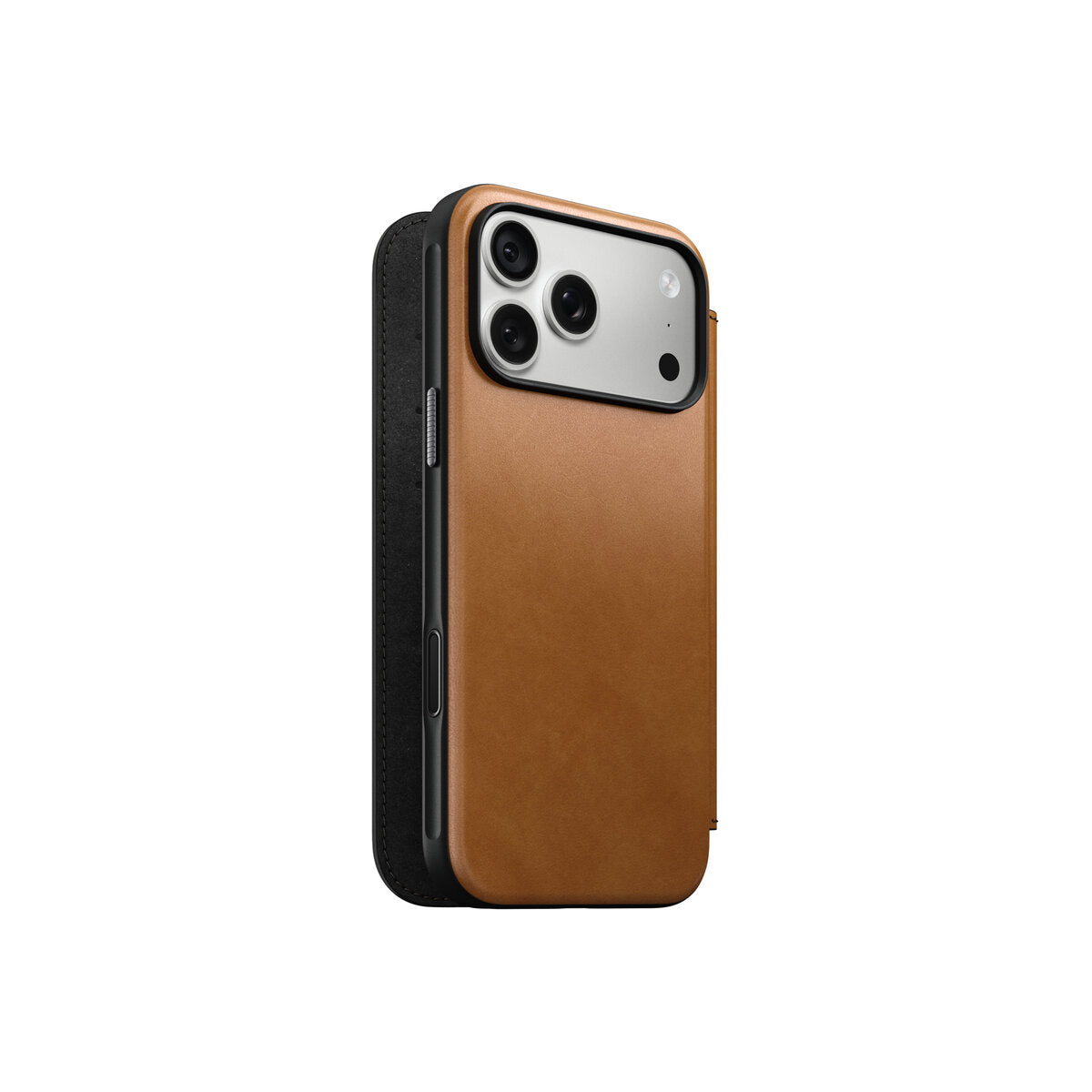 Kožené flipové pouzdro pro iPhone 18 Pro Max/17 Pro Max Nomad Modern Leather Folio - english tan (světle hnědá)