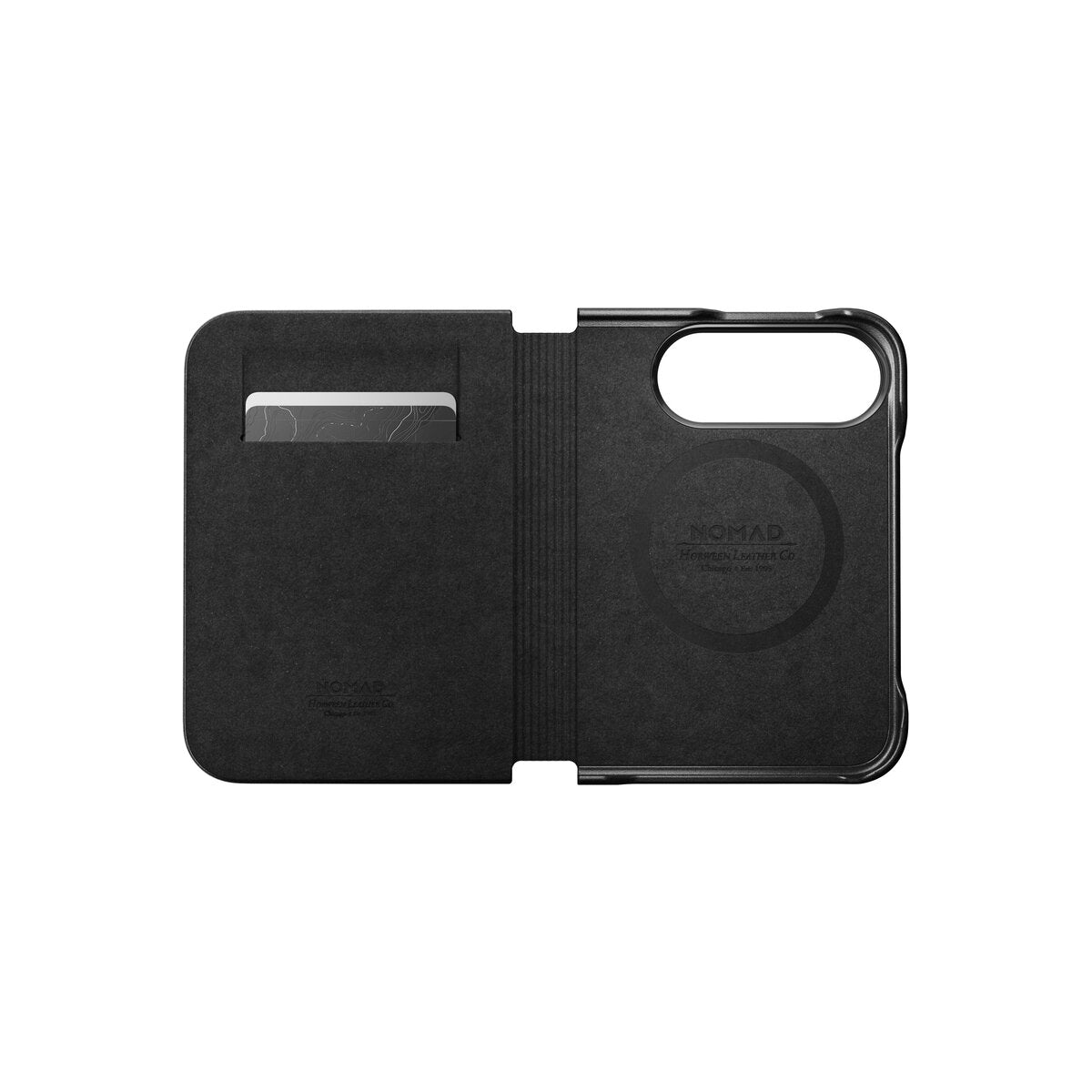 Kožené flipové pouzdro pro iPhone Duo Nomad Traditional Leather Folio Horween - černá