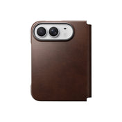Kožené flipové pouzdro pro iPhone Duo Nomad Traditional Leather Folio Horween - rustic brown (tmavě hnědá)