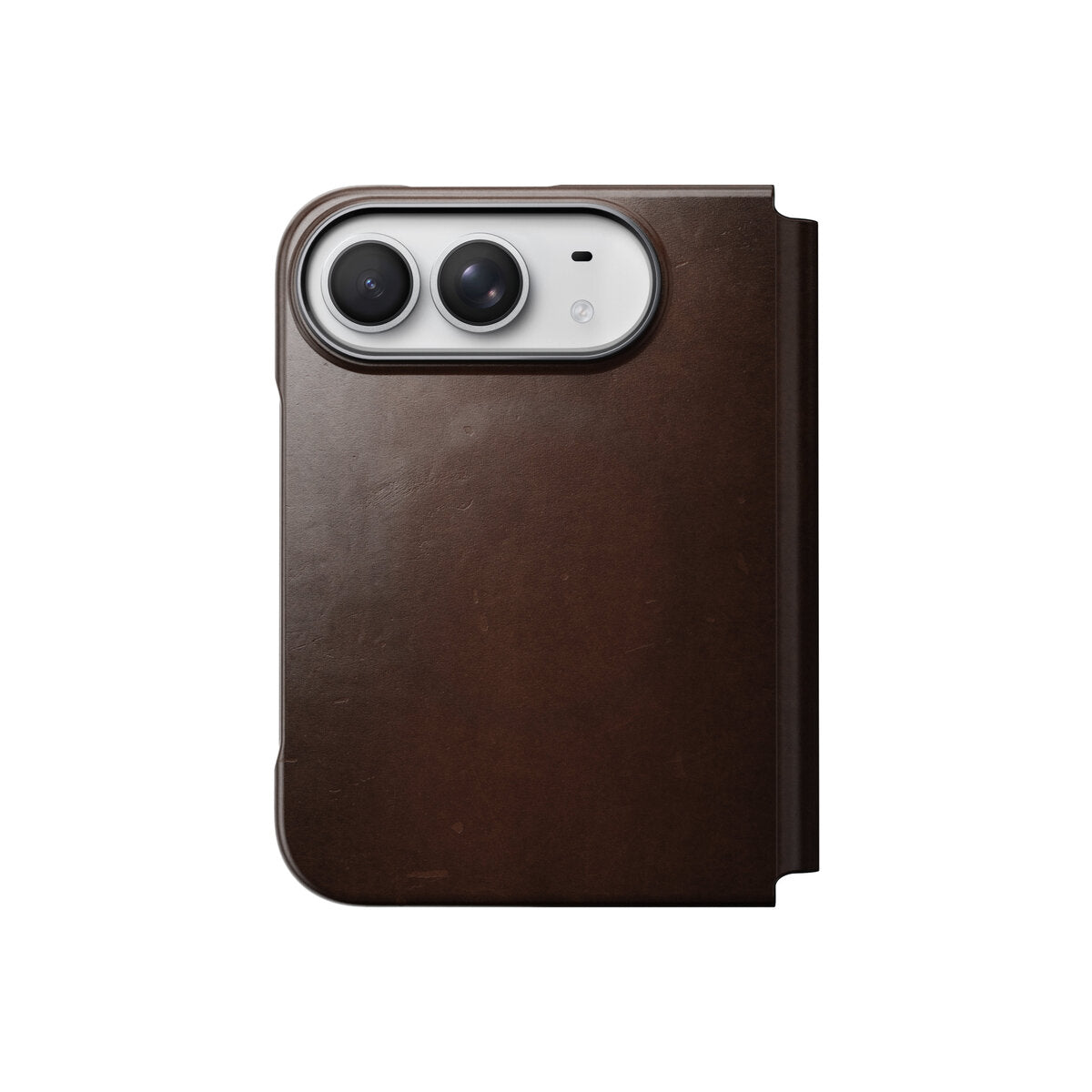 Kožené flipové pouzdro pro iPhone Duo Nomad Traditional Leather Folio Horween - rustic brown (tmavě hnědá)