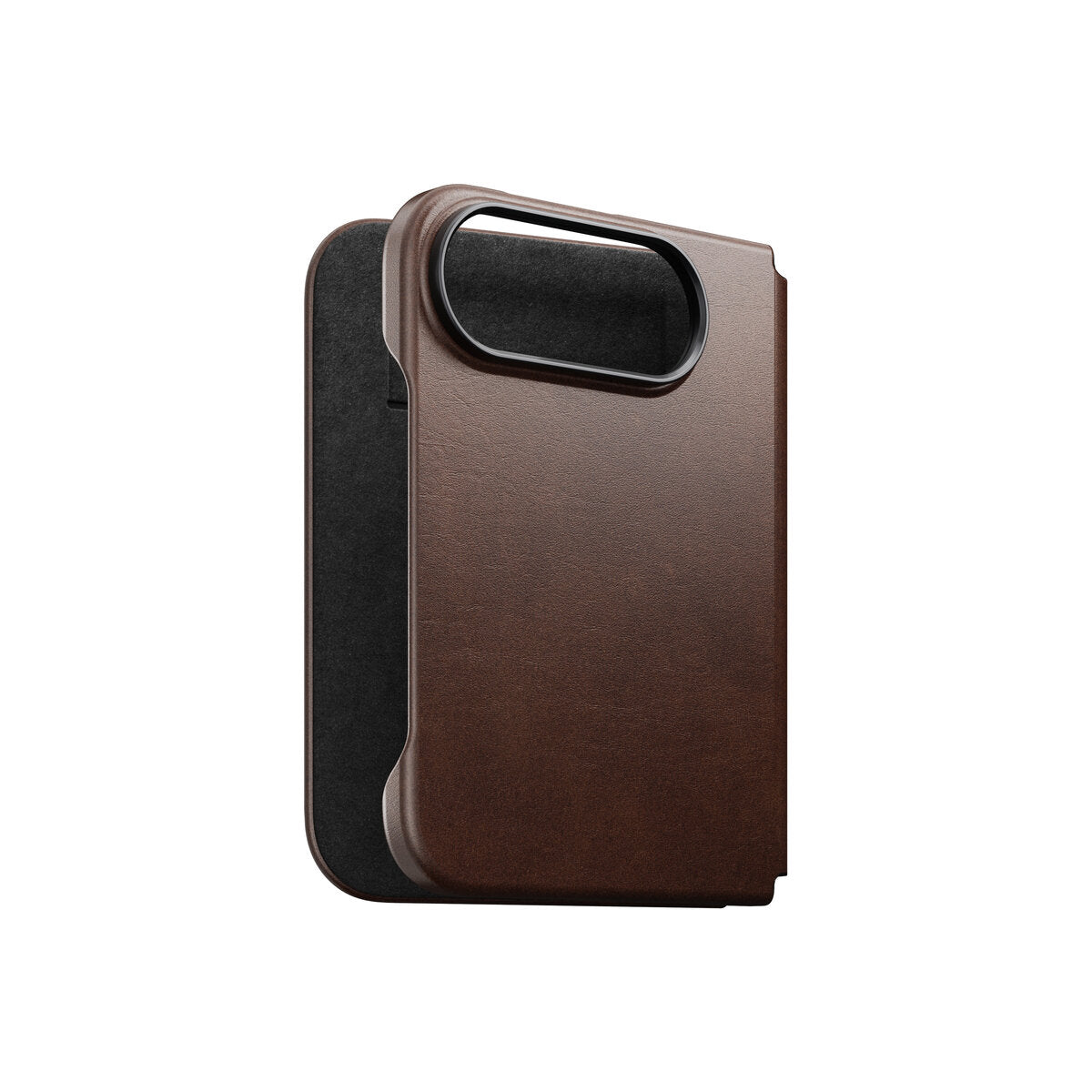 Kožené flipové pouzdro pro iPhone Duo Nomad Traditional Leather Folio Horween - rustic brown (tmavě hnědá)