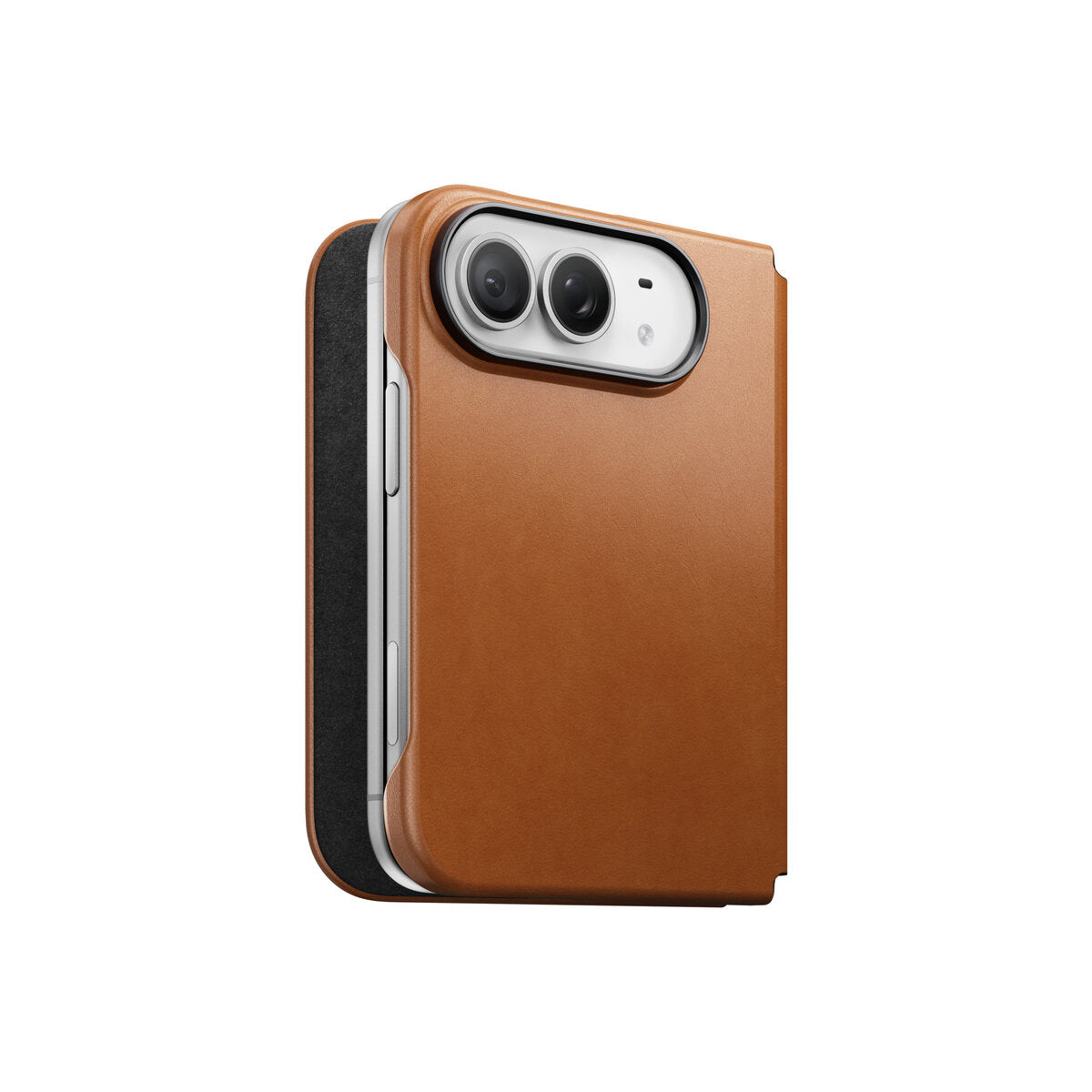 Kožené flipové pouzdro pro iPhone Duo Nomad Traditional Leather Folio Horween - saddle (hnědá)