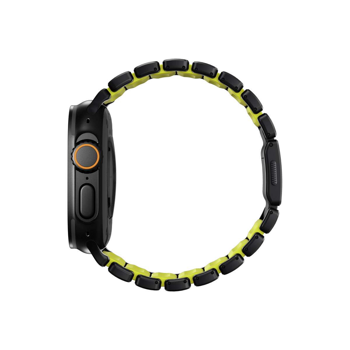 Řemínek pro Apple Watch 45/46/49 mm Nomad Stratos Band FKM - černý/volt