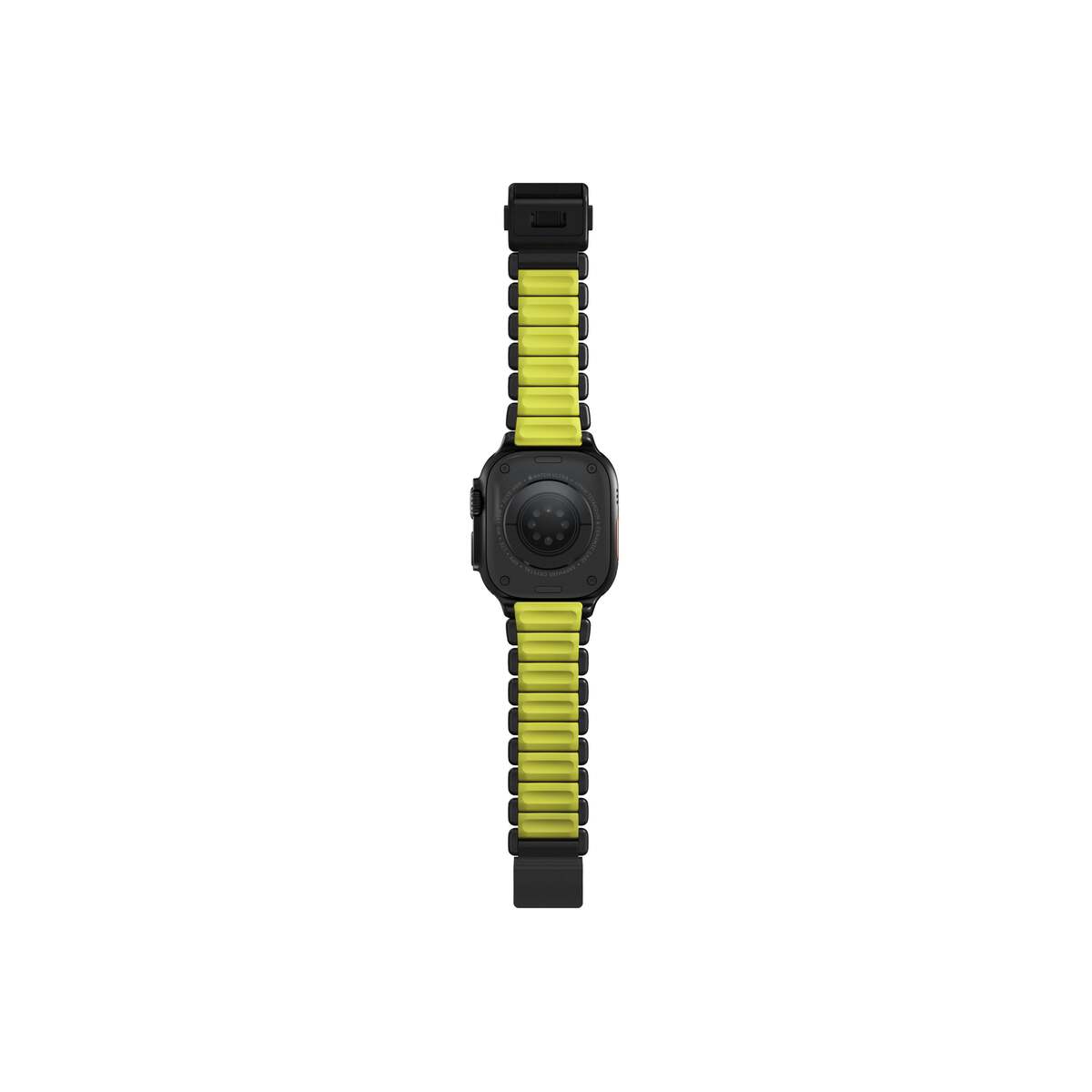 Řemínek pro Apple Watch 45/46/49 mm Nomad Stratos Band FKM - černý/volt