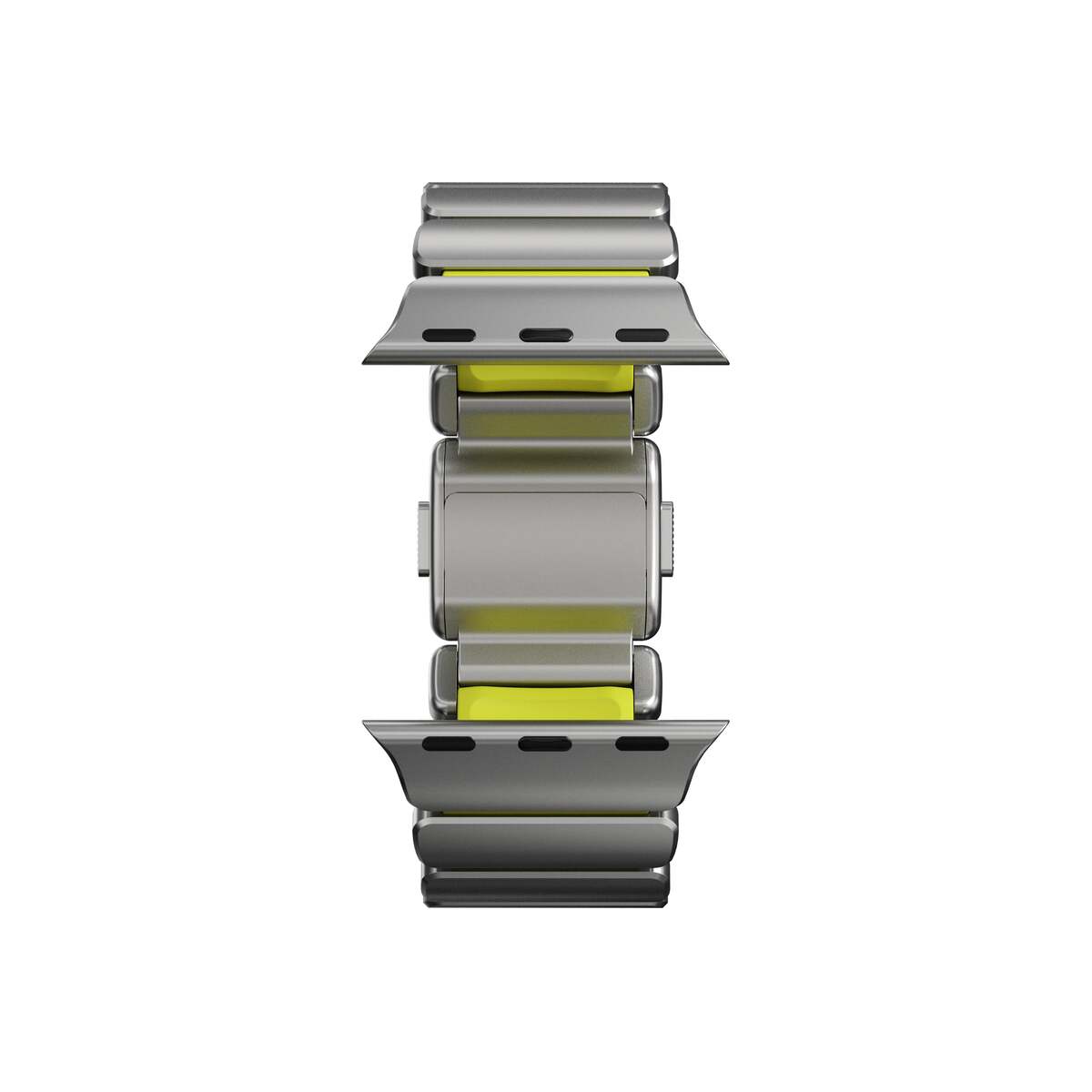 Řemínek pro Apple Watch 45/46/49 mm Nomad Stratos Band FKM - stříbrný/volt