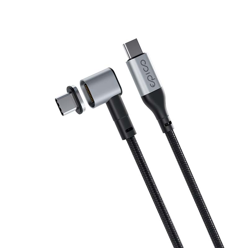 Magnetický opletený datový kabel USB-C na USB-C Epico - šedý - bonami.click