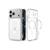 MagSafe kryt pro iPhone 18 Pro Max/17 Pro Max Spigen Ultra Hybrid MagSafe - průhledná s bílým akcentem