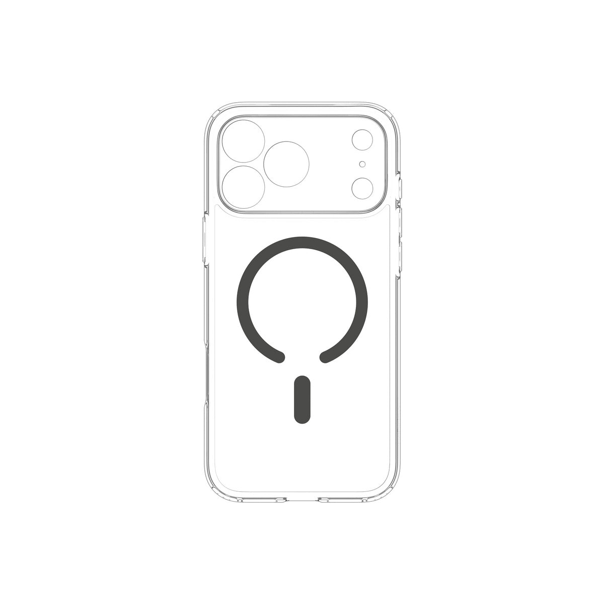 MagSafe kryt pro iPhone 18 Pro Max/17 Pro Max Spigen Ultra Hybrid MagSafe - průhledná s grafitovým akcentem