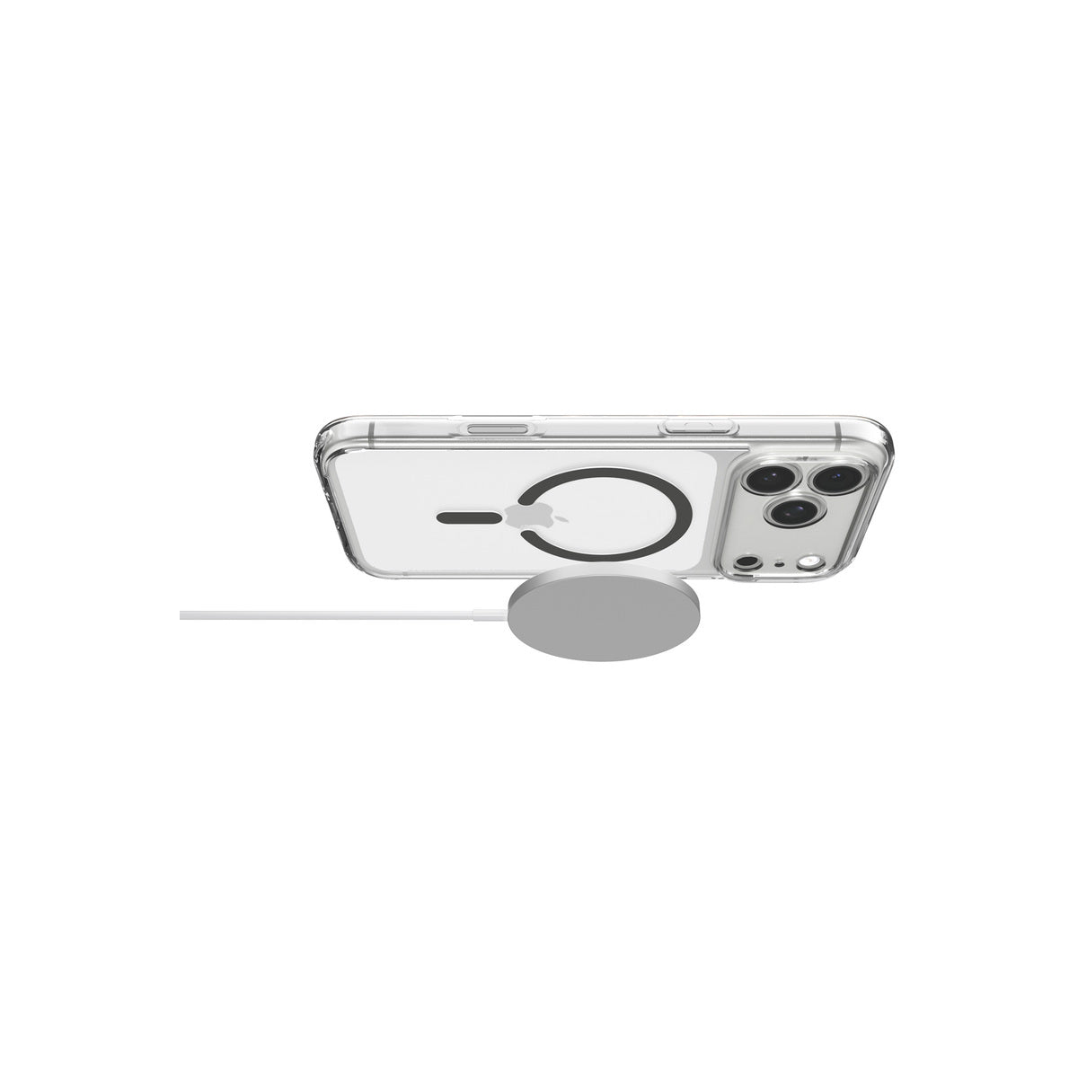 MagSafe kryt pro iPhone 18 Pro Max/17 Pro Max Spigen Ultra Hybrid MagSafe - průhledná s grafitovým akcentem