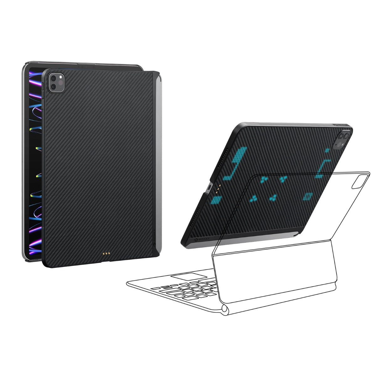 Kryt na iPad Pro 12,9" (22/21) Pitaka MagEZ 2 - černý - bonami.click