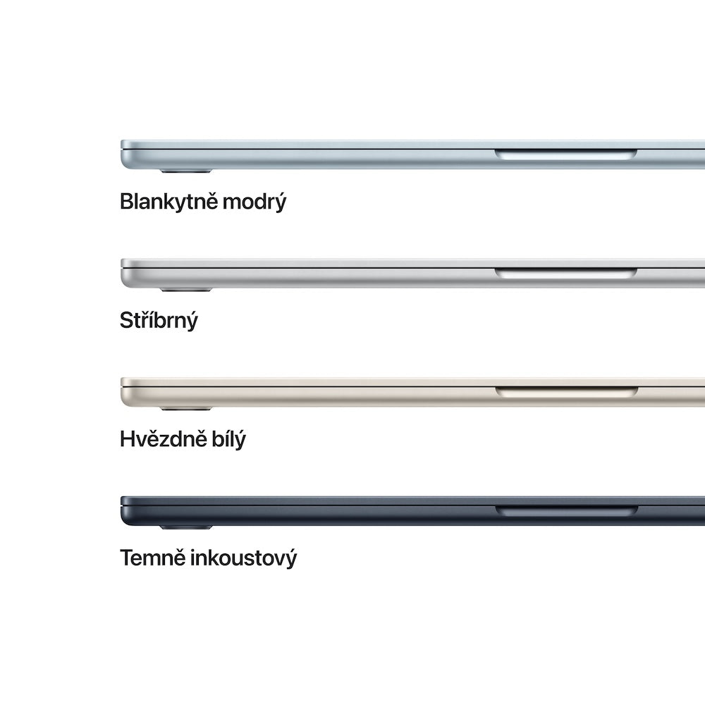 MacBook Air 15,3", Apple M4 10jádrové CPU, 10jádrové GPU, 16GB, 512GB SSD, CZ - blankytně modrý (renovovaný) - bonami.click