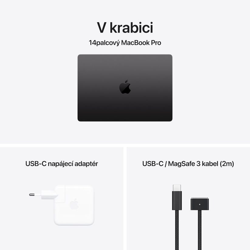 MacBook Pro 14,2", Apple M4 10jádrové CPU, 10jádrové GPU, 16GB, 512GB SSD, CZ - vesmírně černý - bonami.click