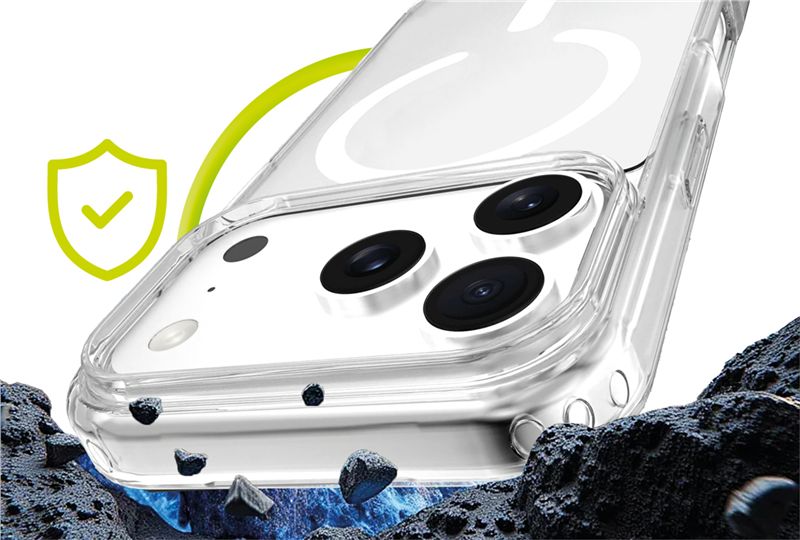 MagSafe kryt pro iPhone 17 Pro Mobile Origin Easy Hybrid - průhledný