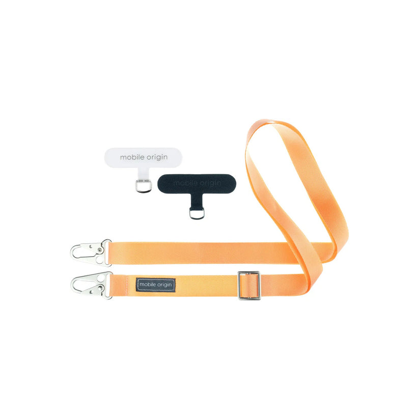 25mm popruh na telefon Mobile Origin Lanyard rope 84 - 165cm - světle oranžový - bonami.click